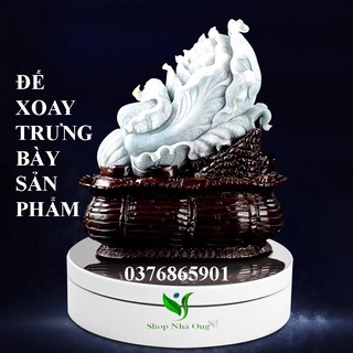 Đế xoay trưng bày sản phẩm 15cm, dùng pin sạc pin tiểu hoặc điện 220v, tải 1,5kg