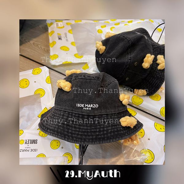 Nón bucket 13DE  MINI BEAR DEMIN