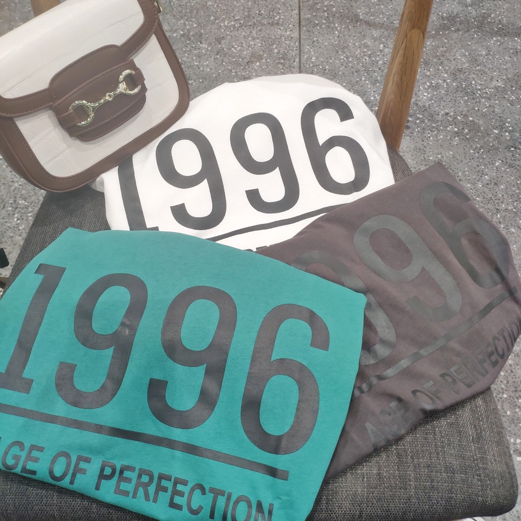 Áo phông unisex tay lửng in số 1996 đẹp hàng chuẩn Quảng Châu 3158 cao cấp thời trang nam nữ giá rẻ