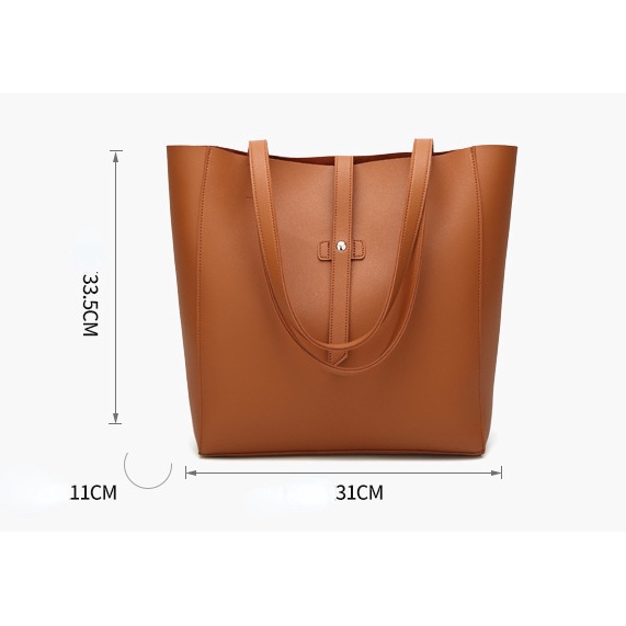 Túi Tote Cầm Tay Đeo Vai Sức Chứa Lớn Màu Trơn Họa Tiết Vỏ Quả Vải Cho Nữ