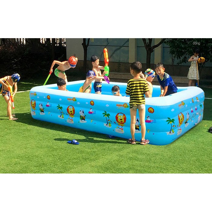 Bể bơi cho bé phao 3 tầng bơm hơi HÀNG LOẠI 1, hồ bơi đầy đủ kích thước chống trượt thành cao cho bé