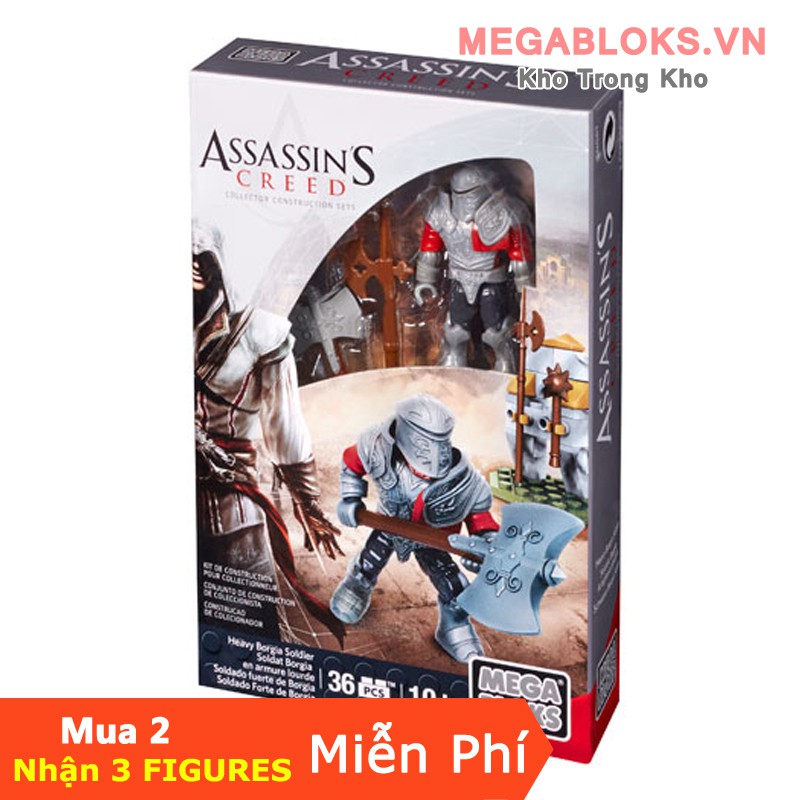 Mega Bloks Construx Assassin's Creed CNG89 Heavy Borgia Soldier【Thương hiệu mới chưa mở】Xây dựng đồ chơi khối