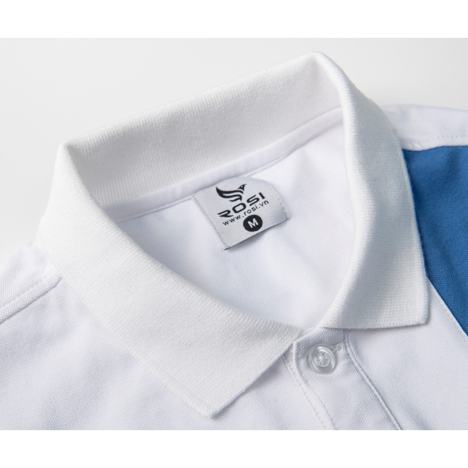 Áo thun nam cao cấp Rosi PL20 cổ polo tay bo ngắn,vải cotton  cá sấu phối màu xanh trắng kẻ sọc,dáng ôm (Slimfit) trẻ tr | BigBuy360 - bigbuy360.vn