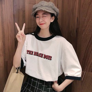 Áo thun ulzzang the beach boys viền đen tay lỡ