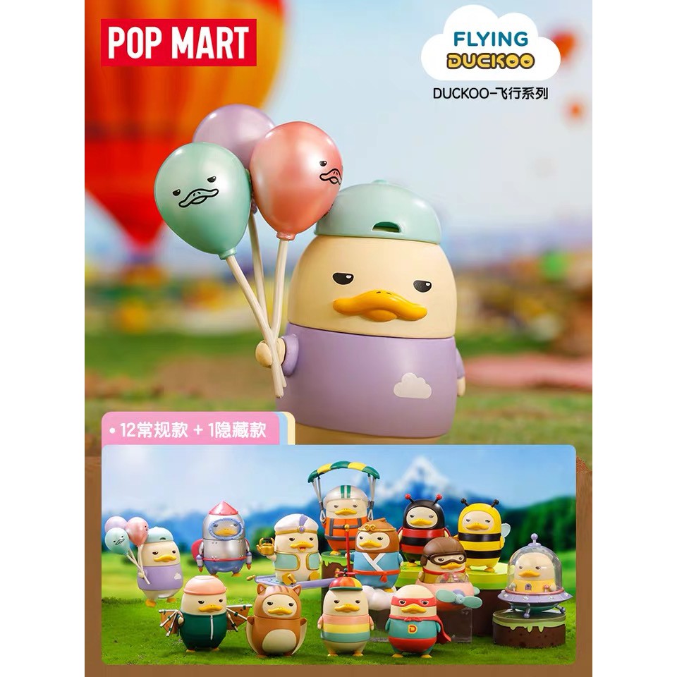 【Genuine】DUCKOO Mô Hình Búp Bê Popmart Bay Dễ Thương (Có Thể Gắn Sẵn)