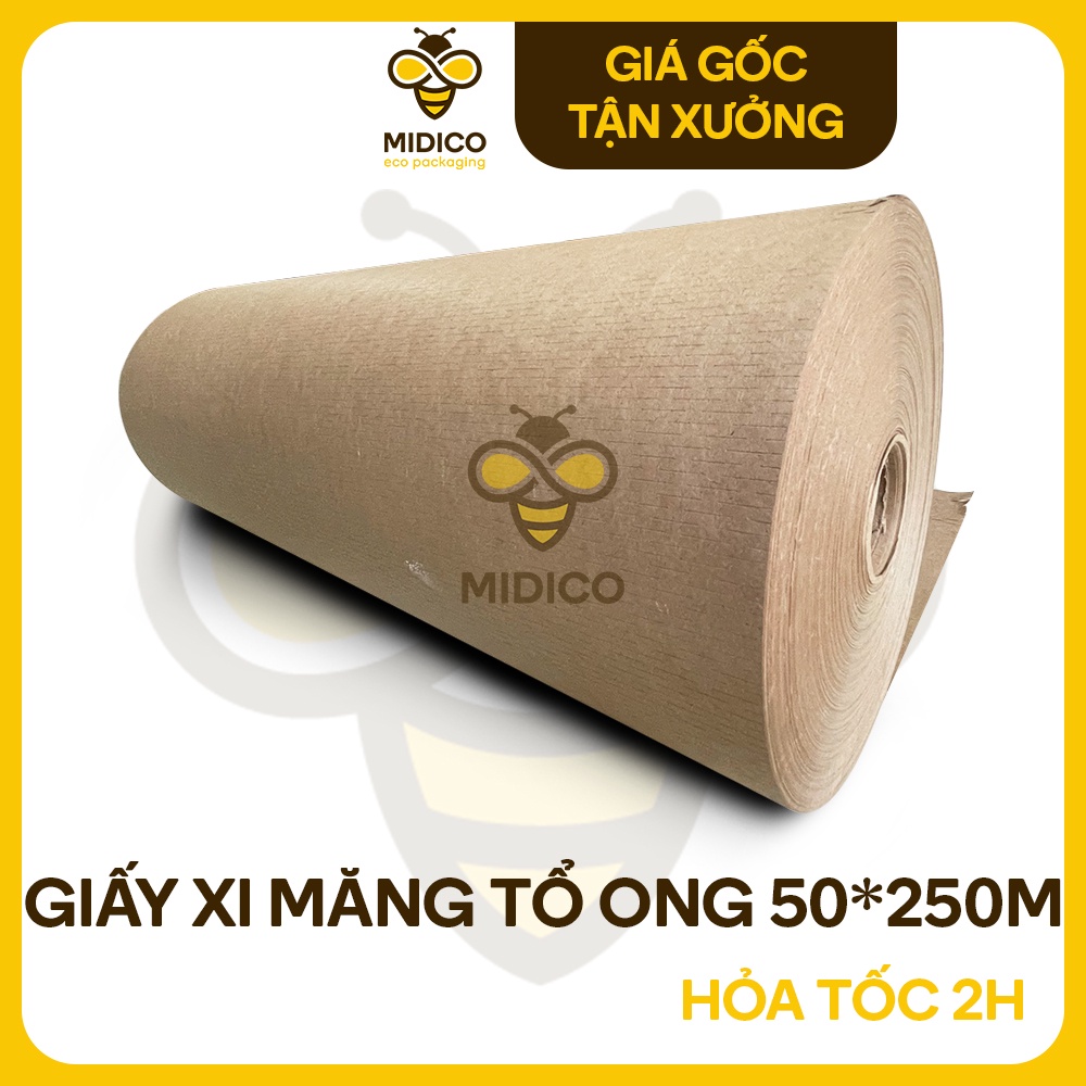 Cuộn giấy tổ ong gói hàng 50cmx250m gói hàng - Giấy kraft chống sốc, chống trầy xước