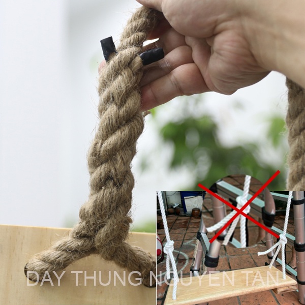 Xích đu cho bé và mẹ bé phong cách cổ điển rất đẹp, lắp trong nhà, sân vườn đều được - Đã buộc dây như hình sản phẩm
