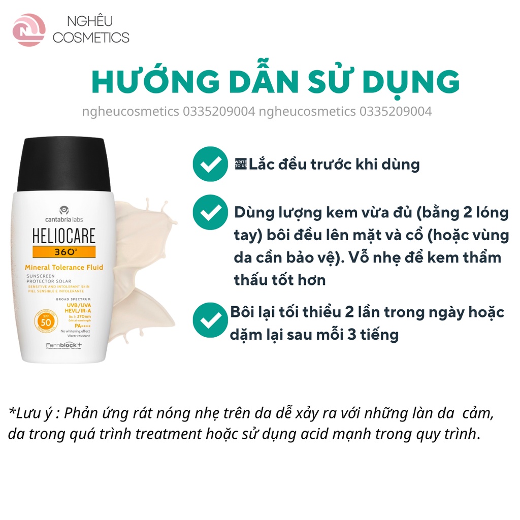 Kem Chống Nắng Heliocare Water Gel, Mineral, Pigment Chống Trôi Mỏng Nhẹ Khô Thoáng Chính Hãng