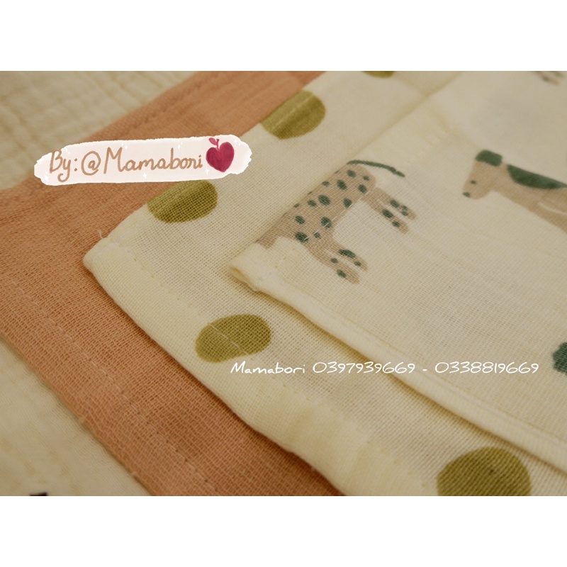 Set 3 Khăn Mặt Vuông Gauze Towel - 28x28cm