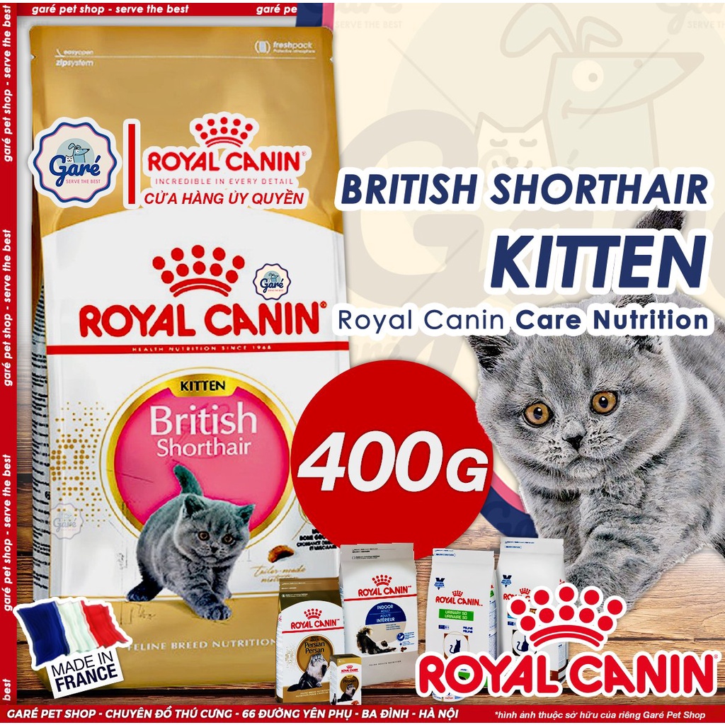 2kg - Hạt British Shorthair Kitten Royal Canin dành cho Mèo con giống Anh lông ngắn từ 2 - 12 tháng tuổi Garé Pet Shop