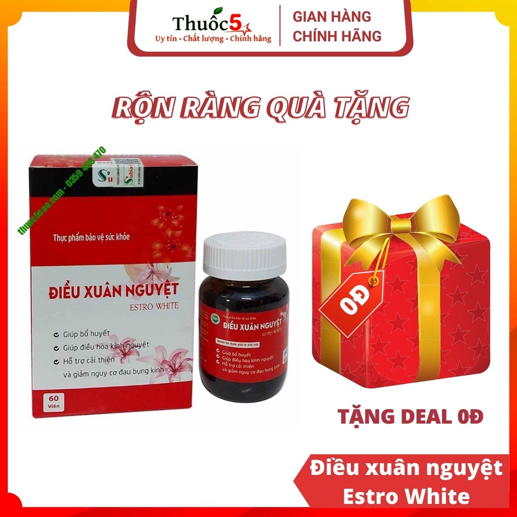 [GIÁ GỐC] Điều xuân nguyệt Estro White giúp đều kinh Hộp 60 viên