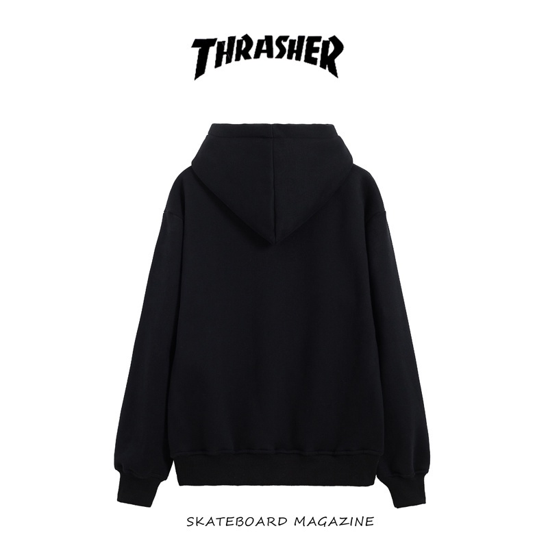 Áo Hoodie THRASHER Lót Nhung Tay Dài In Chữ Thời Trang Đường Phố Cho Nam Và Nữ