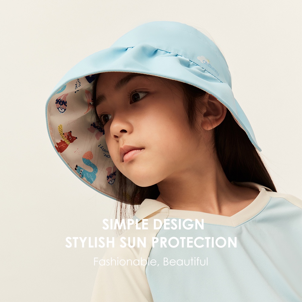 Mũ che nắng Ohsunny UPF50+ hai mặt chống tia cực tím họa tiết hoạt hình cho bé