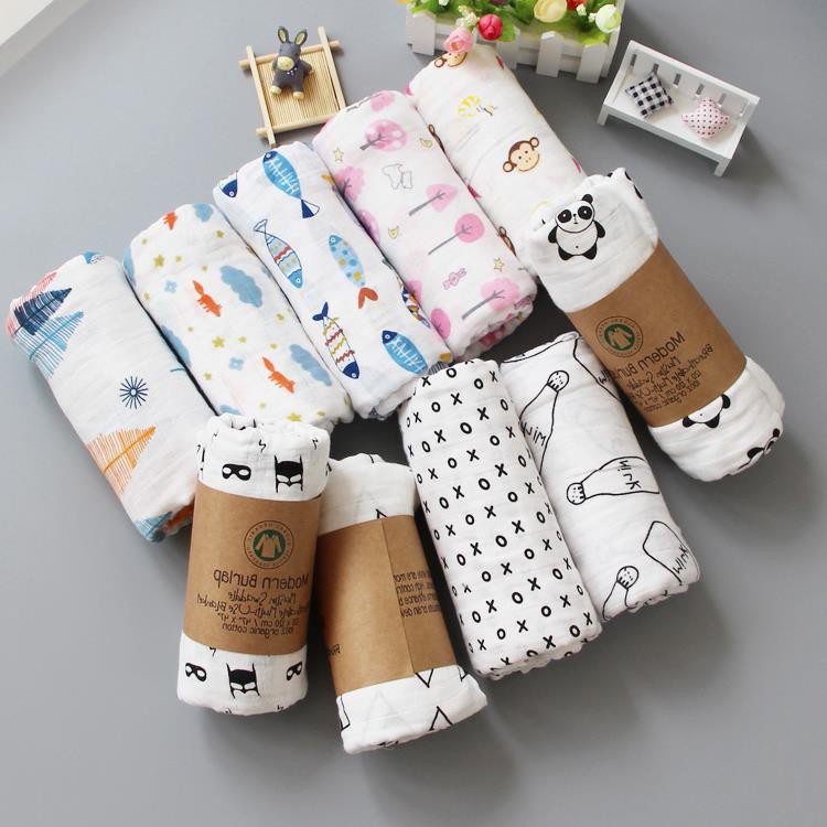 Khăn tắm sợi tre Muslin 2 lớp cho bé sơ sinh kích thước 110 x 110 cm