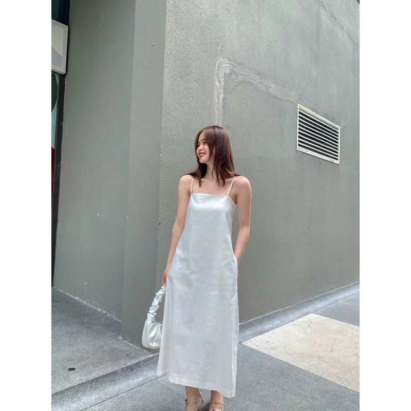 Đầm Hai Dây THYTHY DRESS form suông rộng basic chất vải linen