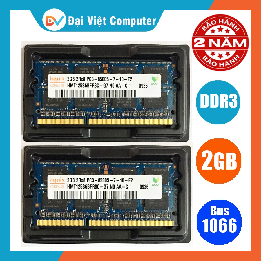 Ram laptop 4GB 2GB DDR3 bus 1066 PC3 8500s (hãng ngẫu nhiên) samsung hynix kingston ...