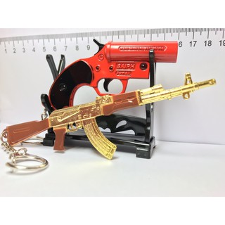 Combo Móc Khóa Sung Gọi Thính + AKM PUBG (Bản Gold Size Lớn 12Cm)