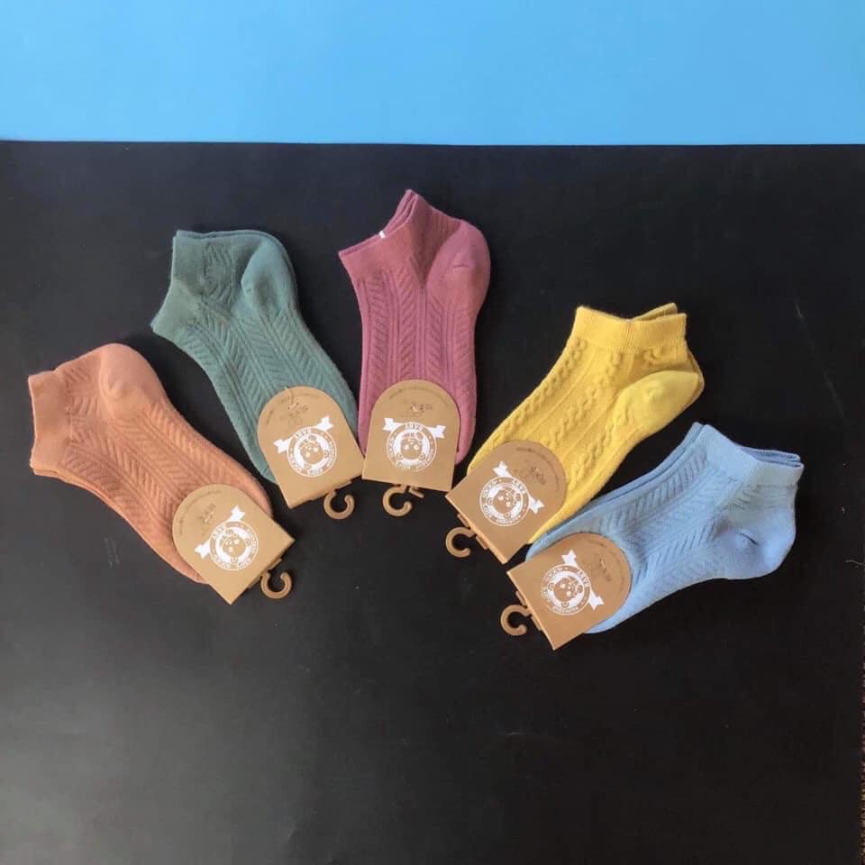 Vỉ 10 đôi tất gân sọc vintage trẻ em siz3 từ 1-12 tuổi