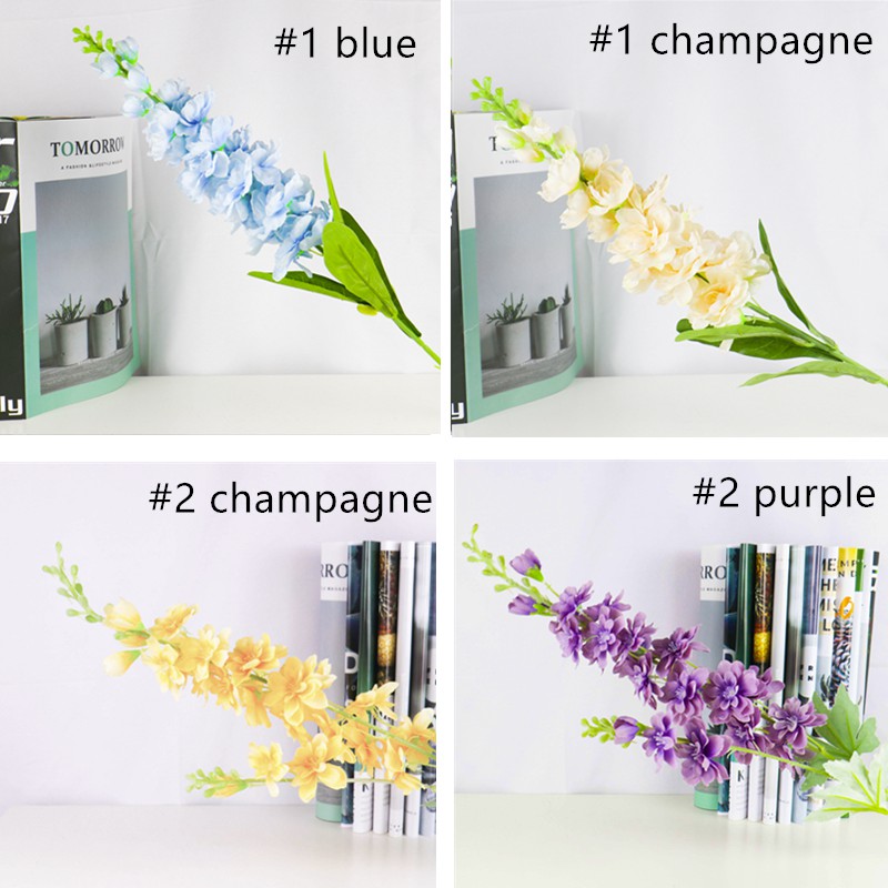 Bó hoa Delphinium Hyacinth nhân tạo làm từ lụa dùng trang trí nhà/tiệc cưới độc đáo