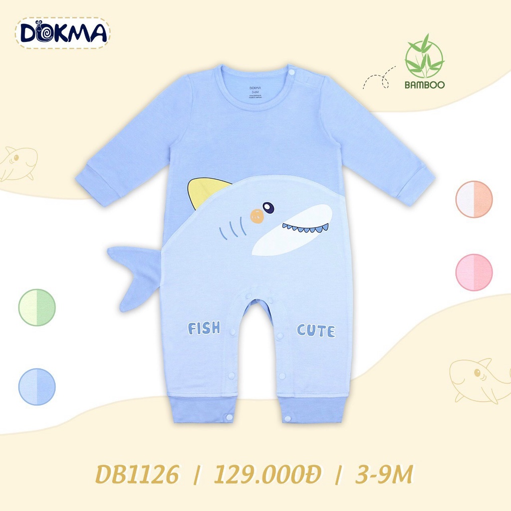 Bộ body sơ sinh Body liền thân Tay Dài cài vai Hình Thú Họa tiết  3-9M Body cho bé sơ sinh