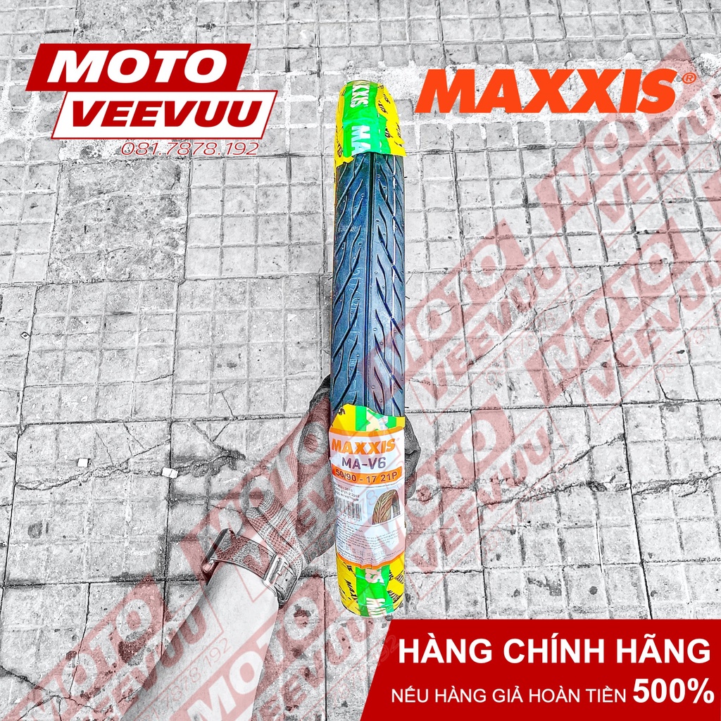 Vỏ lốp xe Maxxis 50/90-17 Gai xương cá phượng hoàng V6 (Dùng ruột)