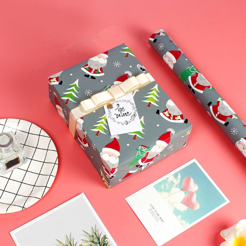Set 6 Tờ Giấy Gói Quà 50x70cm DIY Dành Cho Tiệc Giáng Sinh / Lễ Hội / Tiệc Tùng