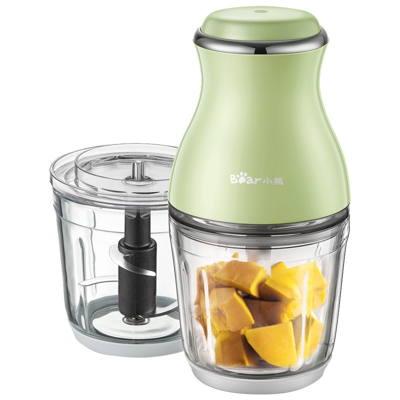 Máy Xay Ăn Dặm, Thực Phẩm Mini Đa Năng 2 Cối Bear SJJ R02H5, 0.3L, 200W, XayTỏi Ớt Thịt Cá Tôm Rau Củ Quả , BH 18 tháng