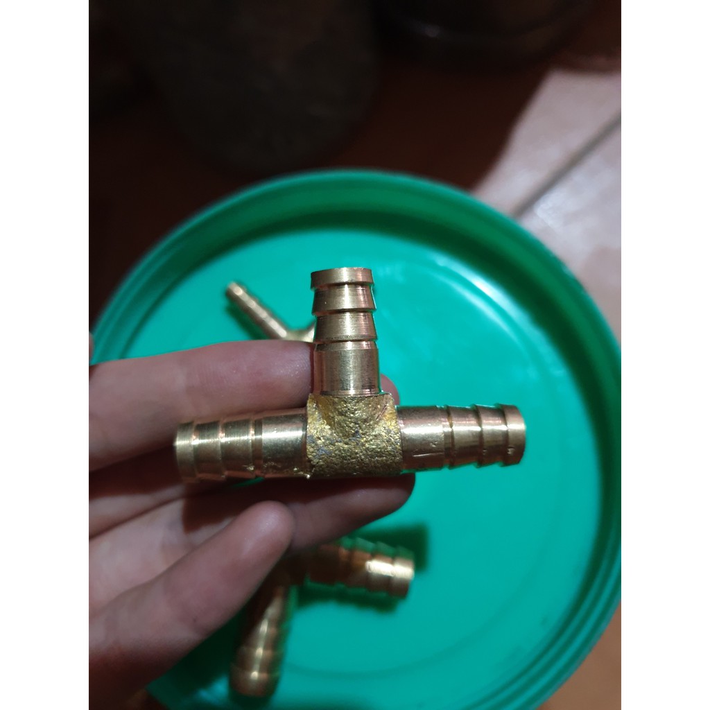 Tê nối ren của ống ga bình bioga 3 loại đầu 8, 10 và 12