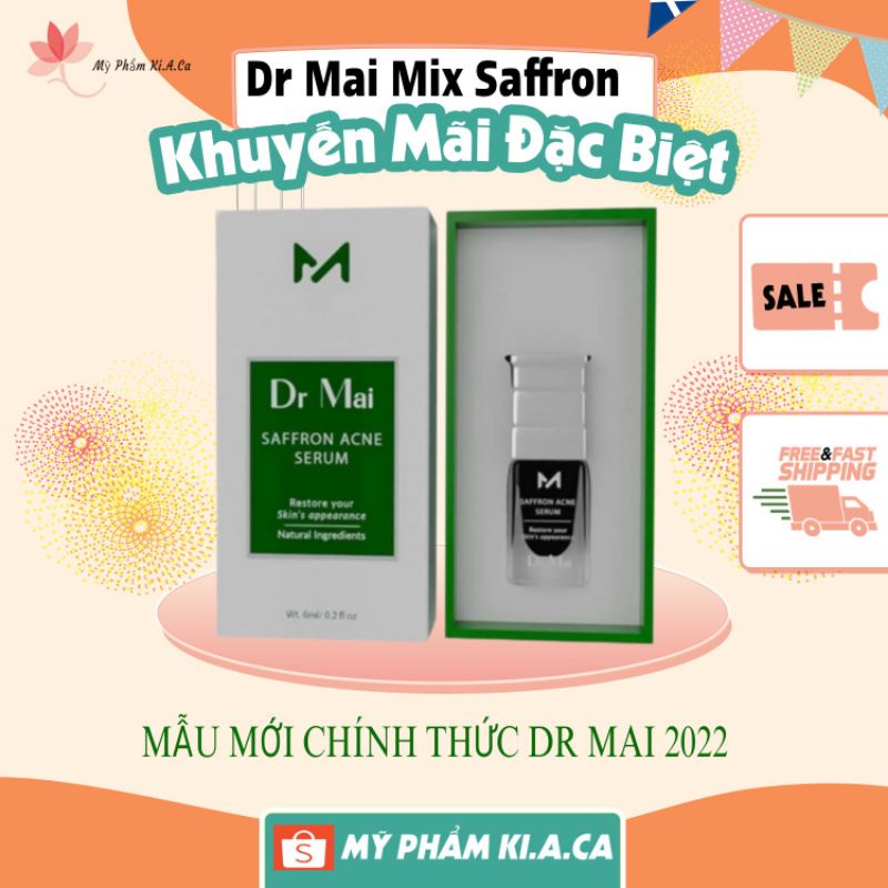 Dr Mai, Dr mai mix saffron - Serum sạch mụn Dr Mai 5ml, lựa chọn hoàn hảo cho làn da mụn