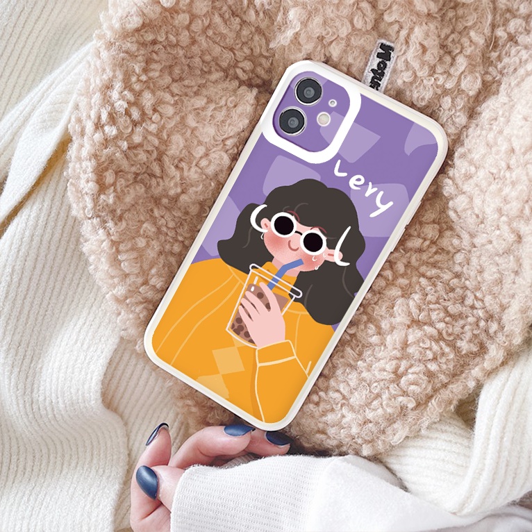 Ốp lưng iphone cặp đôi cute cạnh vuông chống sốc cho iphone  8plus x xsmax 11pro max 12pro 12promax13promax tr1188