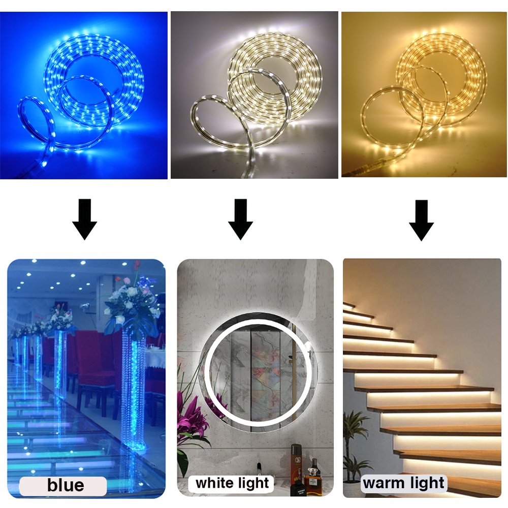 Cuộn dây đèn led WELPUR 60 bóng SMD 5050 220V chống nước độc đáo trang trí nhà cửa