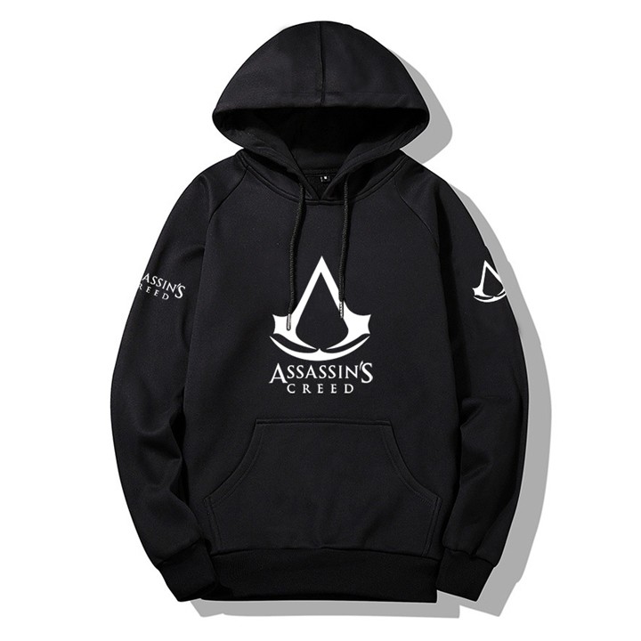 Áo hoodie Assassins Creed unisex black - hoodie cổ chui form rộng màu đen M L XL 2XL 40kg - 85kg