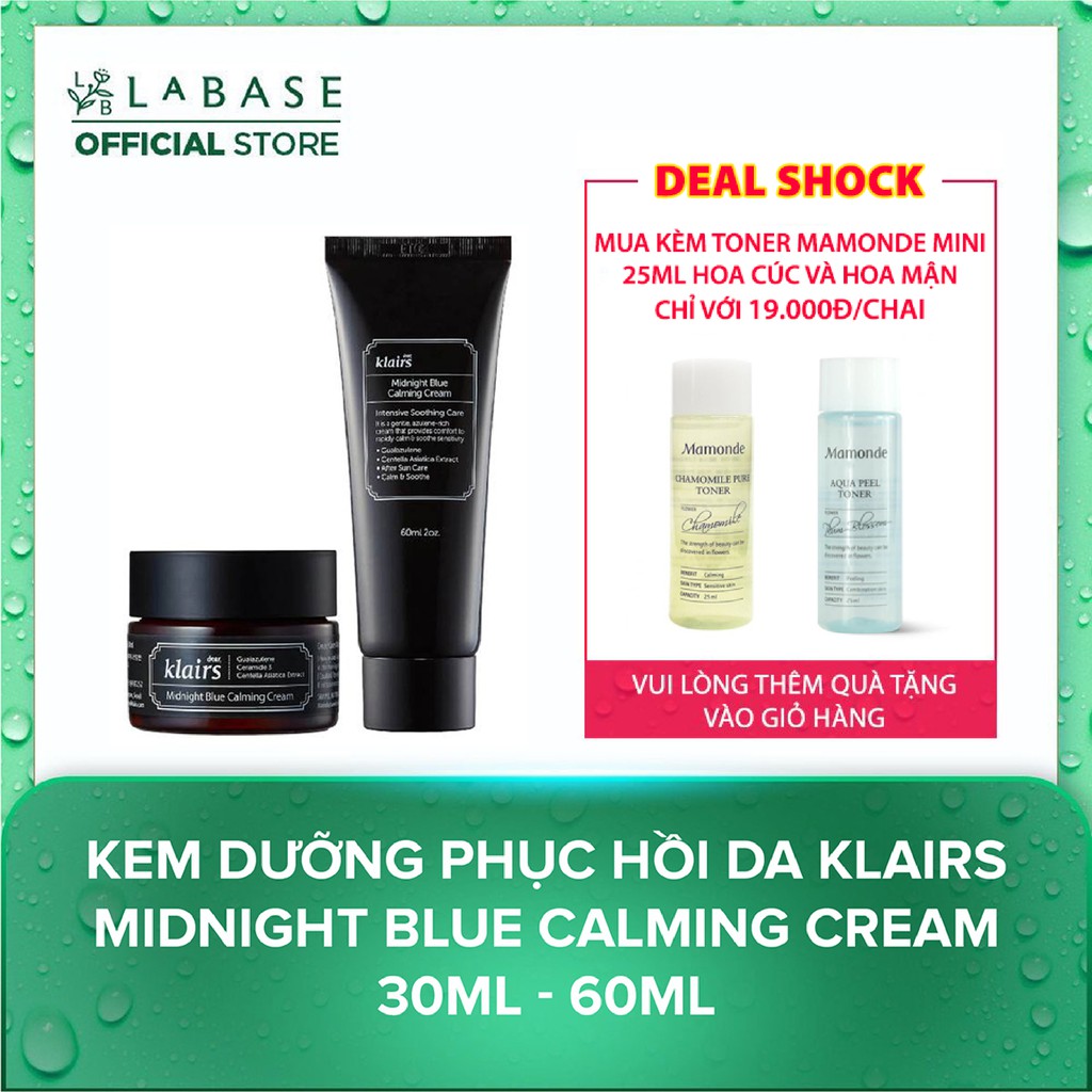 [Mã SKAMPUSH10 giảm 10% đơn 200K] Kem dưỡng phục hồi da Klairs Midnight Blue Calming Cream - Hàng nhập khẩu chính hãng