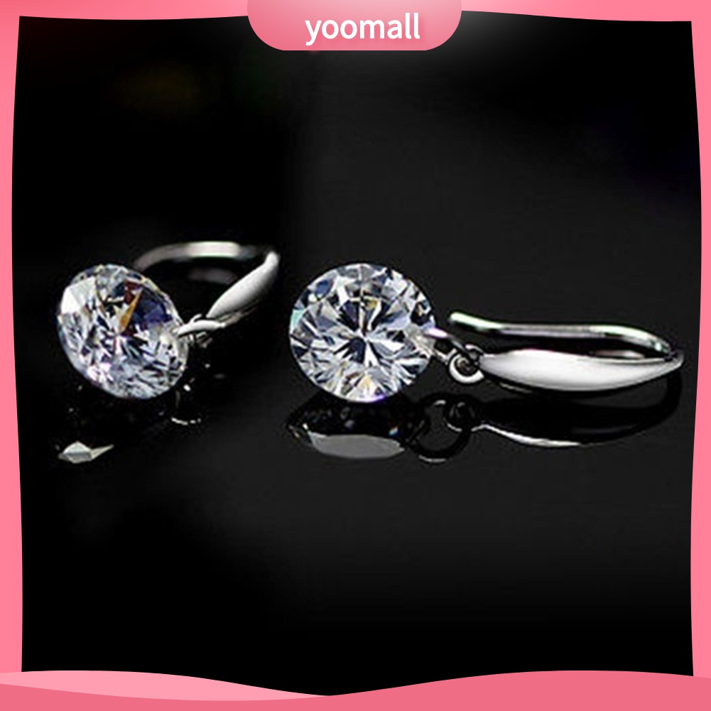 Yomall♡ Bông Tai Mạ BạC ĐíNh Đá ThờI Trang
