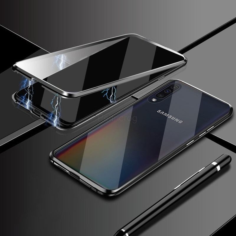 Ốp Lưng Nam Châm Mặt Kính Cường Lực Cho Samsung A12 A32 4g S21 S30 Plus