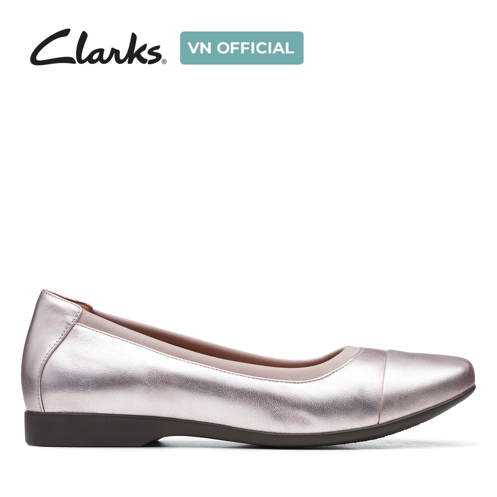 Giày sục búp bê nữ CLARKS Un Darcey Cap 2 màu Platinum