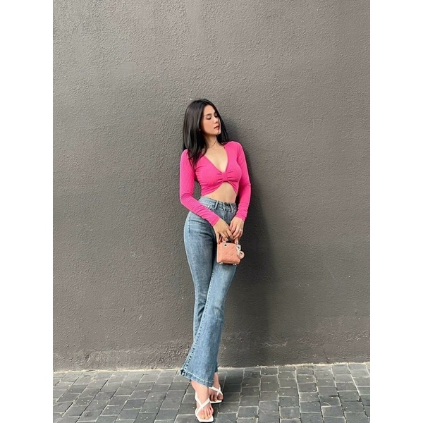 Áo croptop nơ ngực nhiều màu sexyLYSL alohashop91