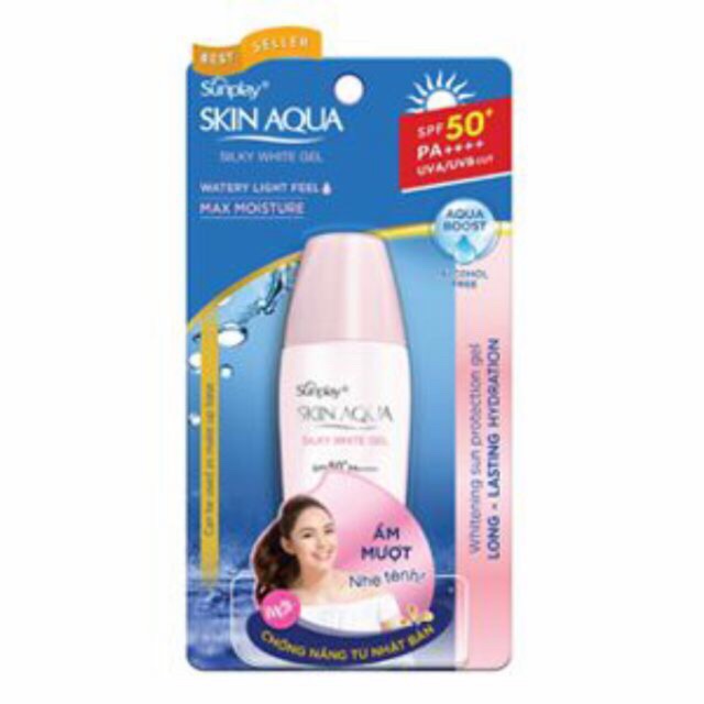 GEL CHỐNG NẮNG DƯỠNG DA TRẮNG MƯỢT SUNPLAY SKIN AQUA SILKY WHITE GEL SPF 50+, PA++++ 30G