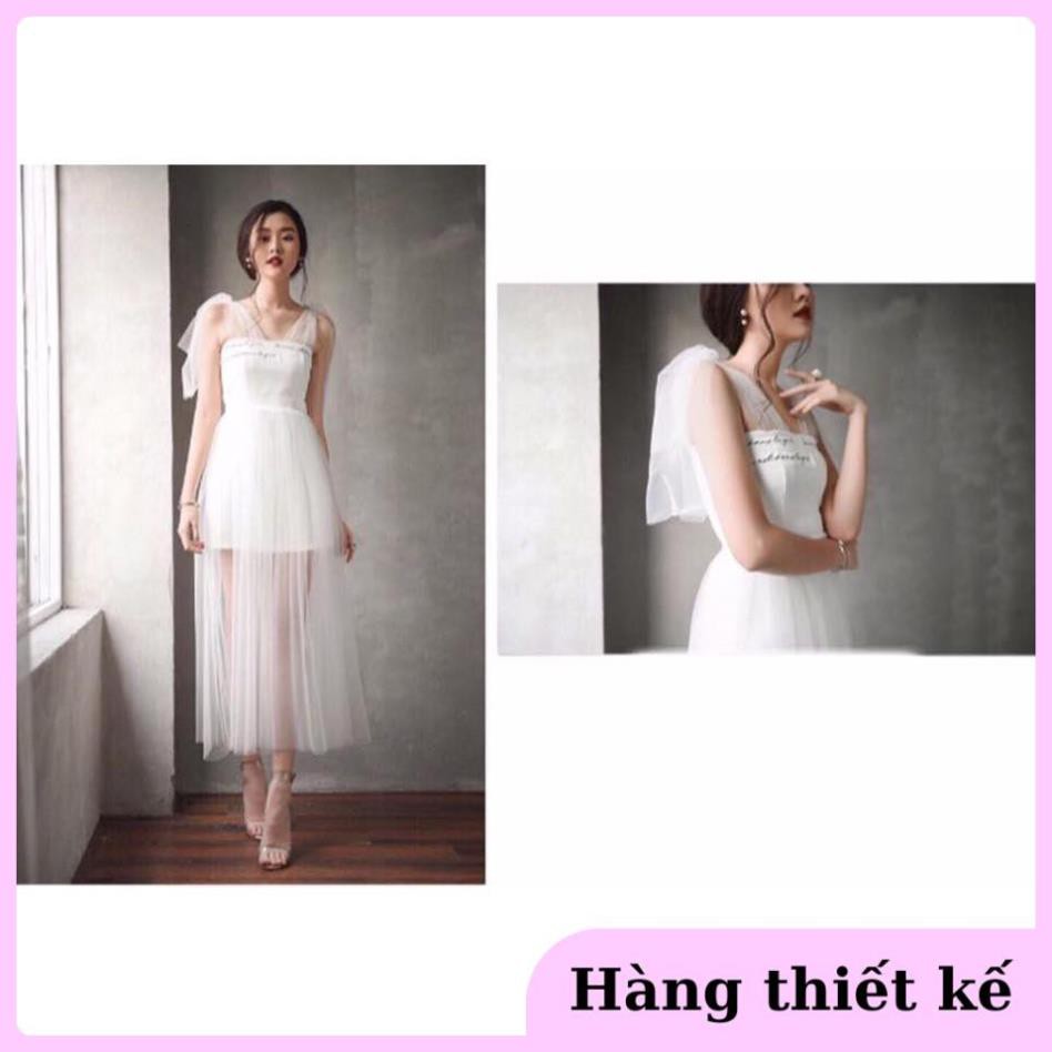 ( Hàng cao cấp ) Đầm dự tiệc đi đám cưới, váy ôm body phối voan lưới thời thượng Vanessa Dress kèm ảnh thật Đẹp *