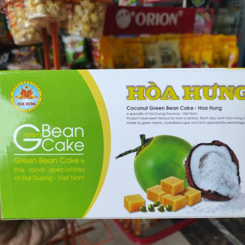 Bánh đậu xanh hương dừa hoà hưng hộp 200g