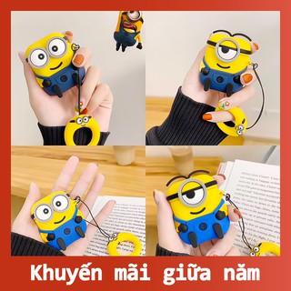 Vỏ bọc silicon cho hộp đựng tai nghe Airpod hình minions màu vàng dễ thương