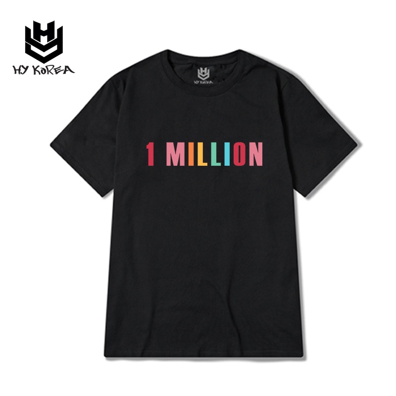 Áo Thun Tay Lỡ HY Korea Form Rộng Unisex Vải Cotton 100 In Hình 1 Million 538.