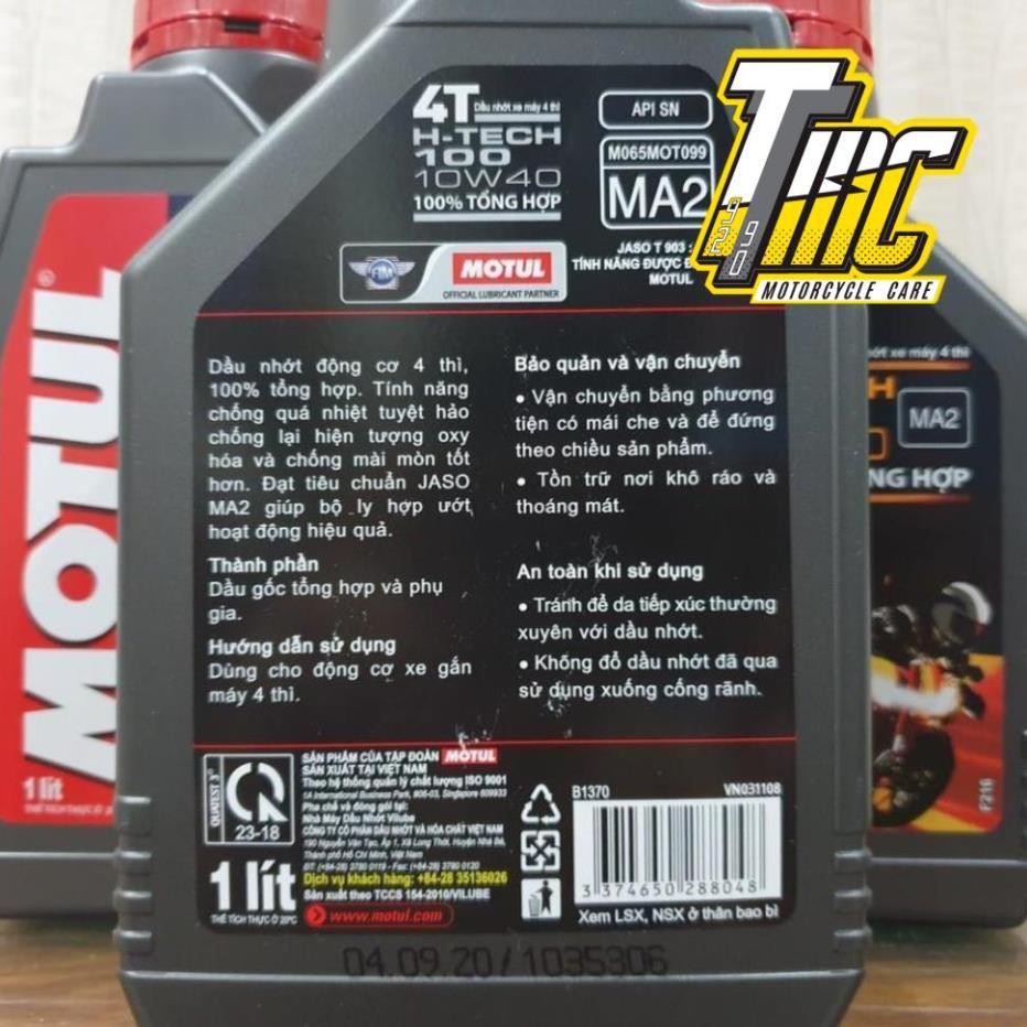 Nhớt Motul 7100 10W50, H-TECH 100 10W40 100% Tổng Hợp