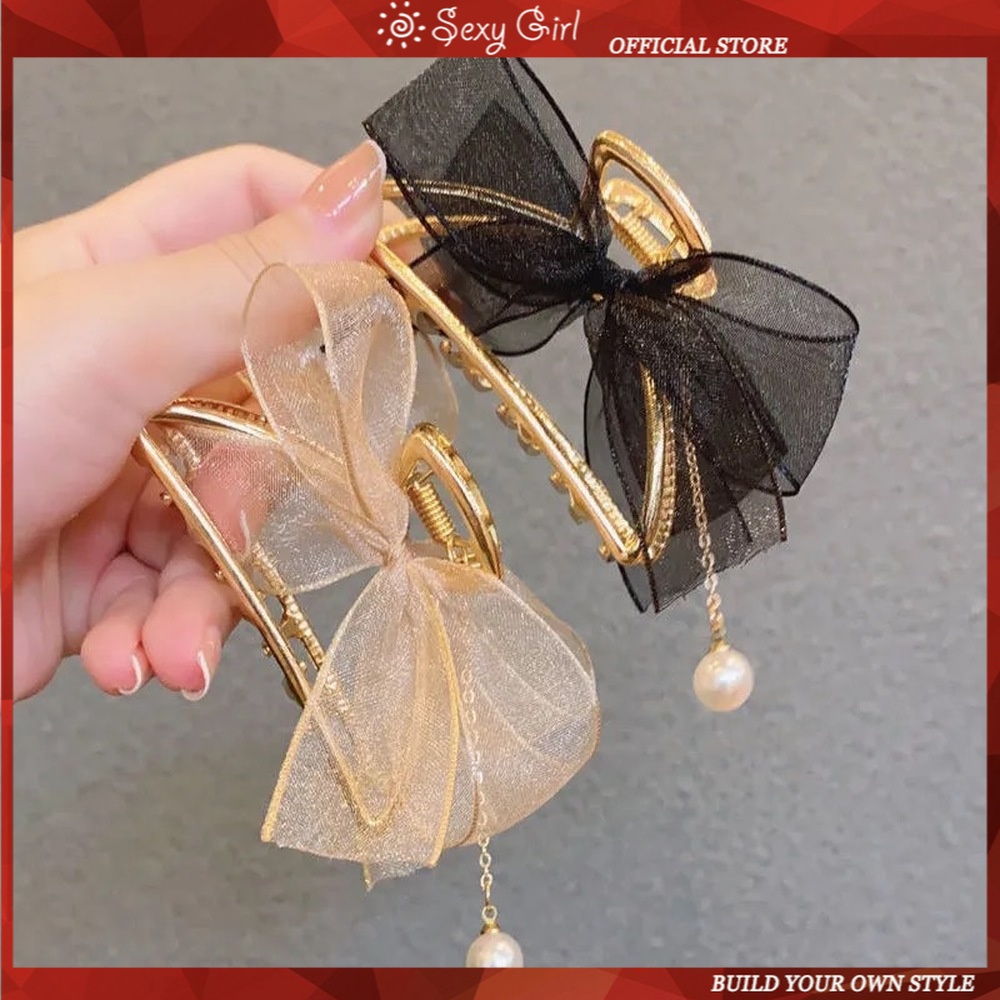 Kẹp Tóc Hình Nơ Lớn Phong Cách Hàn Quốc Thanh Lịch Dành Cho Nữ