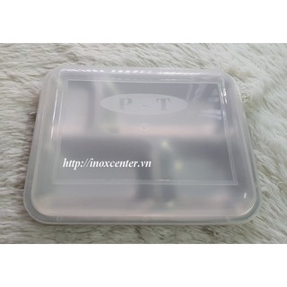 Khay cơm inox 4 ngăn cạn lòng inox 201