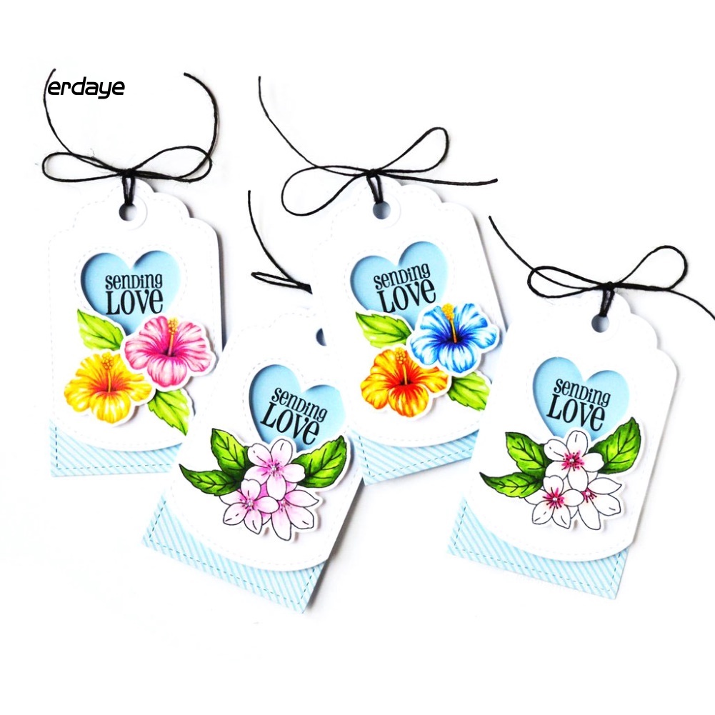 Khuôn Cắt Giấy Làm Từ Kim Loại Hình Tag Hành Lý Trang Trí Scrapbook