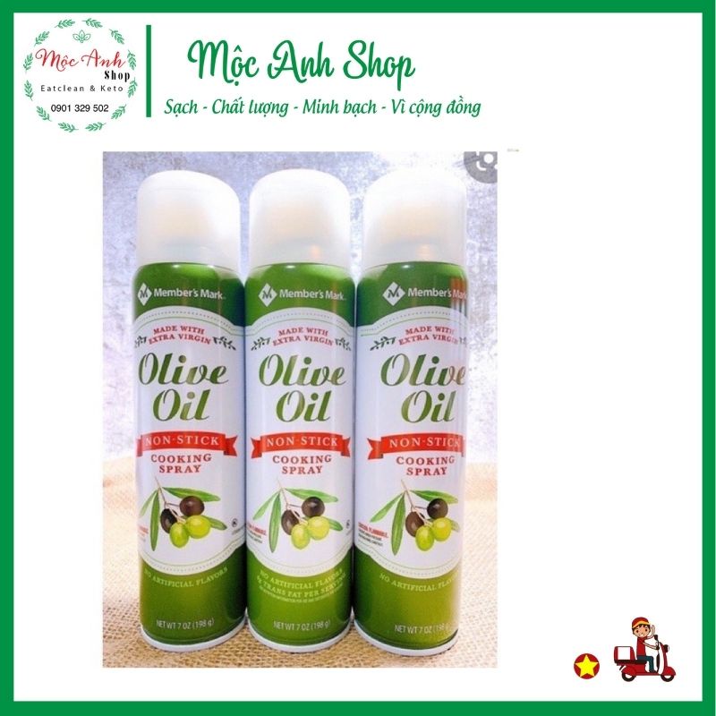 Dầu Ăn Kiêng Dạng Xịt Olive Oil (Dầu Ô Liu  ) 7 Oz Member's Mark - Hàng Cao Cấp