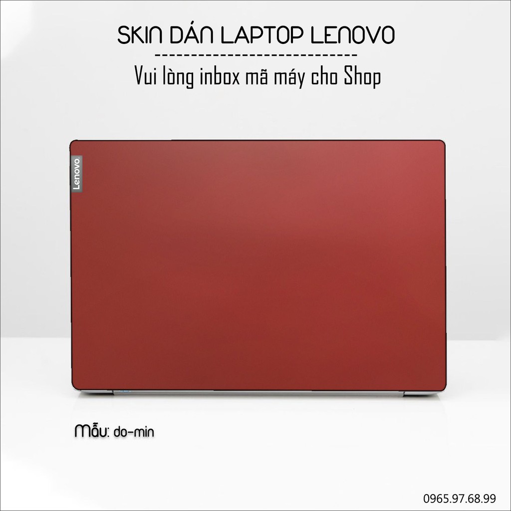 Skin dán Laptop Lenovo in màu đỏ mịn (inbox mã máy cho Shop)