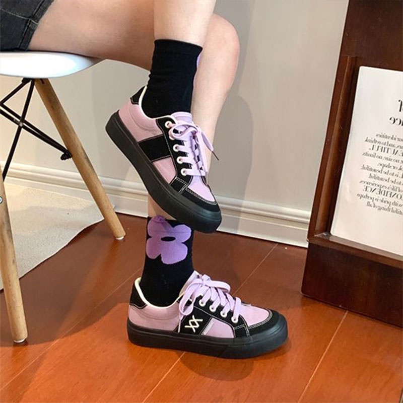 Giày Thể Thao canvas Đế Dày Thời Trang Nữ retro