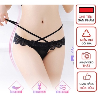 Quần lót lọt khe sexy phối ren sexy chéo cánh C33